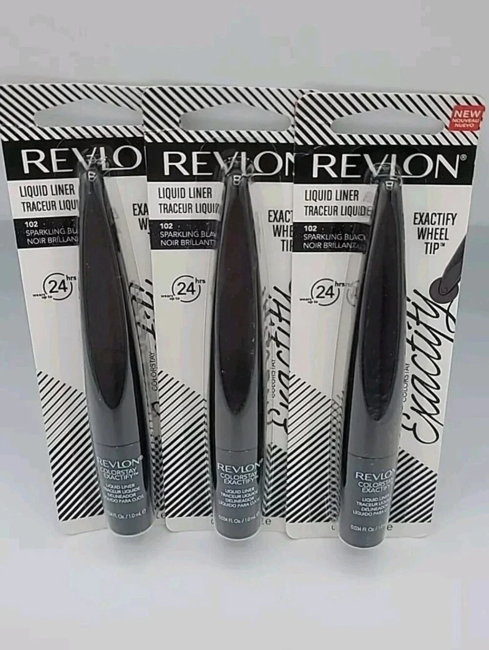 NWT 3x Revlon ColorStay Exactify Liquid Liner 102 Sparkling Black 0.03 fl oz Ea